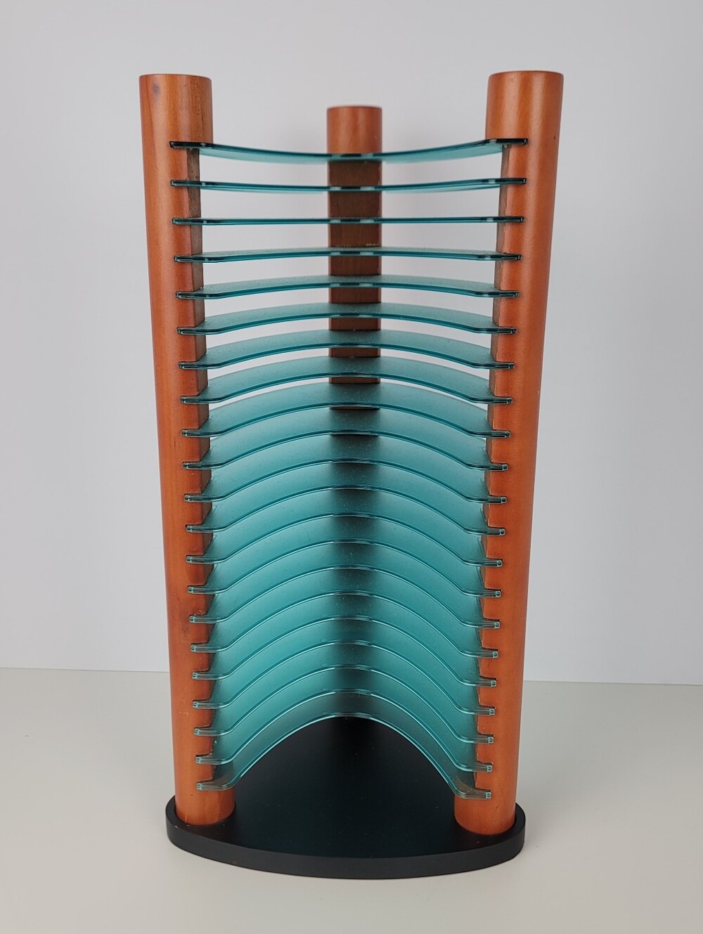 Atlantic Wood Vintage 20 CD Storage Tower Rack Teal Vintage 1990's Y2K